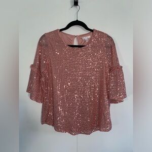 Lauren Conrad Pink Sparkly Shirt Size XS
